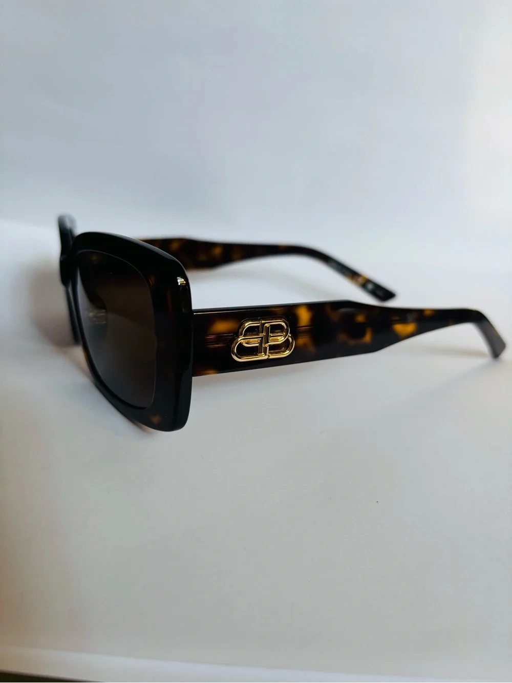 Balenciaga Tortoiseshell Frame Sunglasses with Brown Lenses